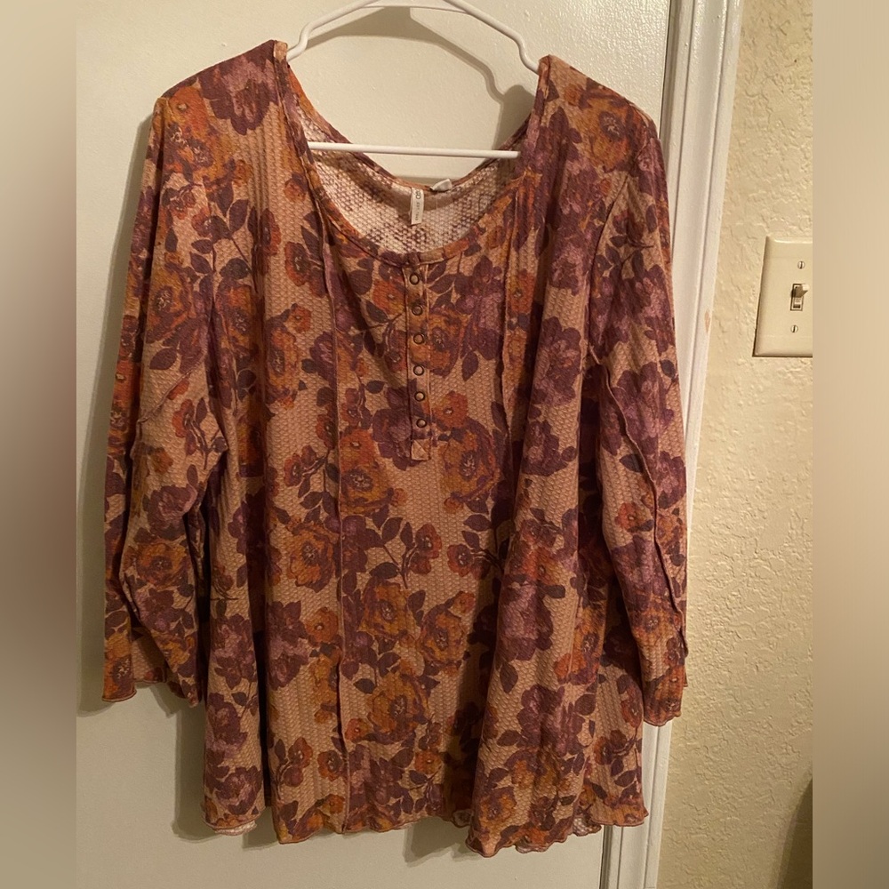 Orange/Brown Floral top